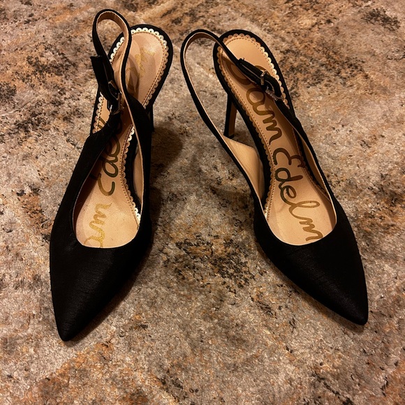 Black Fabric Slingback shoes Sam Edelman 7.5 - Picture 1 of 4